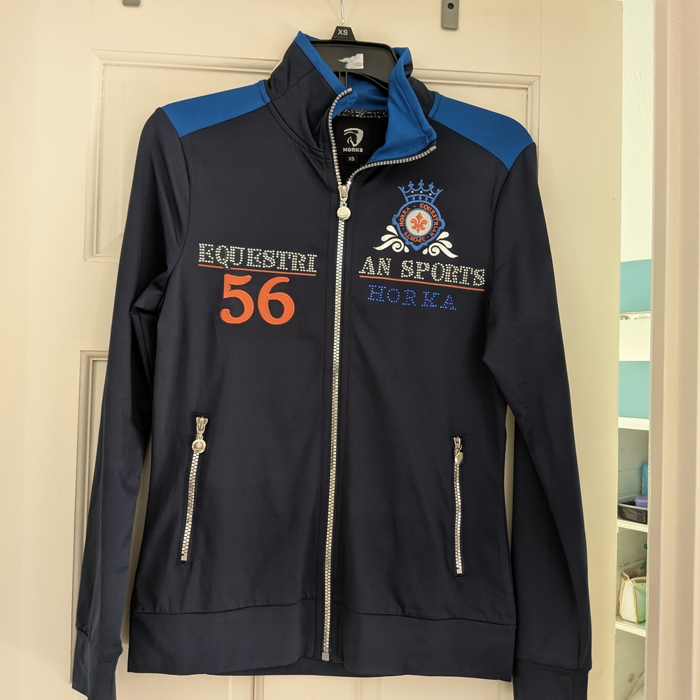 Navy Equestrian Sports Jacket with Embellishments